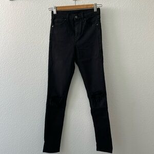 top shop black moto jeans size 26 long 32 length
